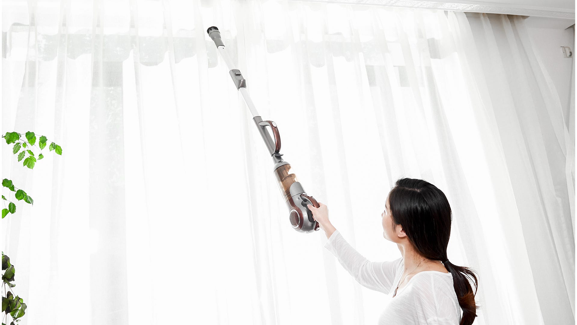 vacuuming curtains